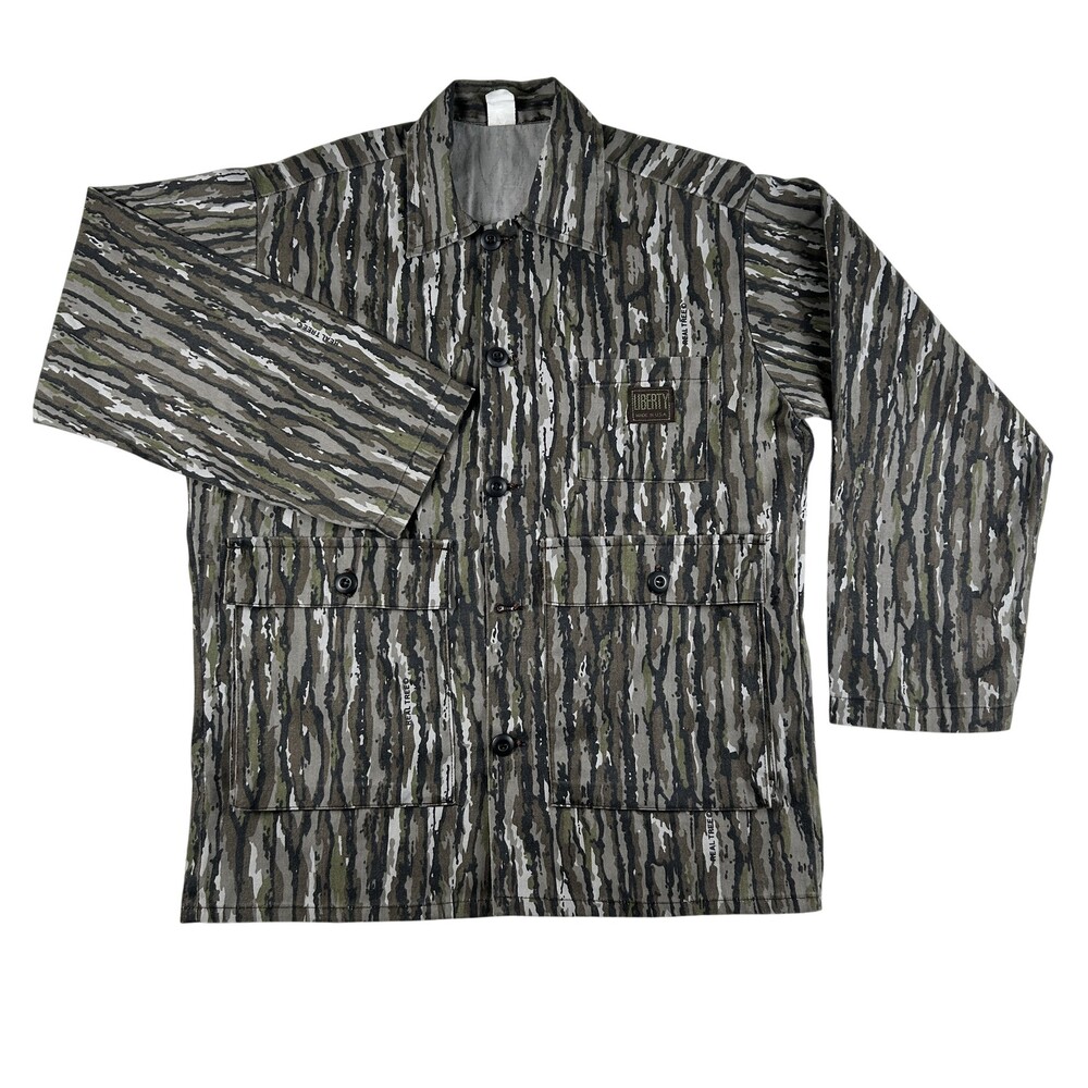 Vintage Liberty Jacket Mens Small Realtree Bark Canvas Hunting Button USA 90s